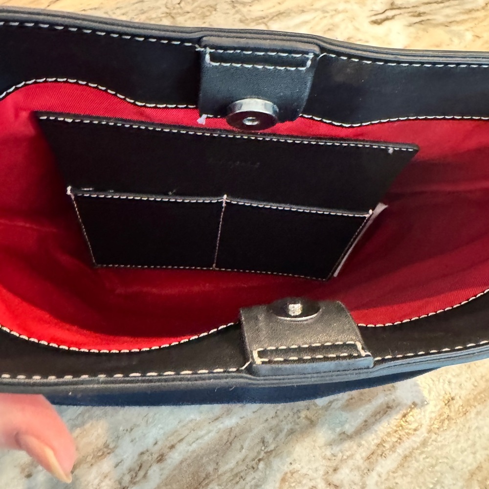 Zara Bucket Bag - Contrasting Red Piping Details!